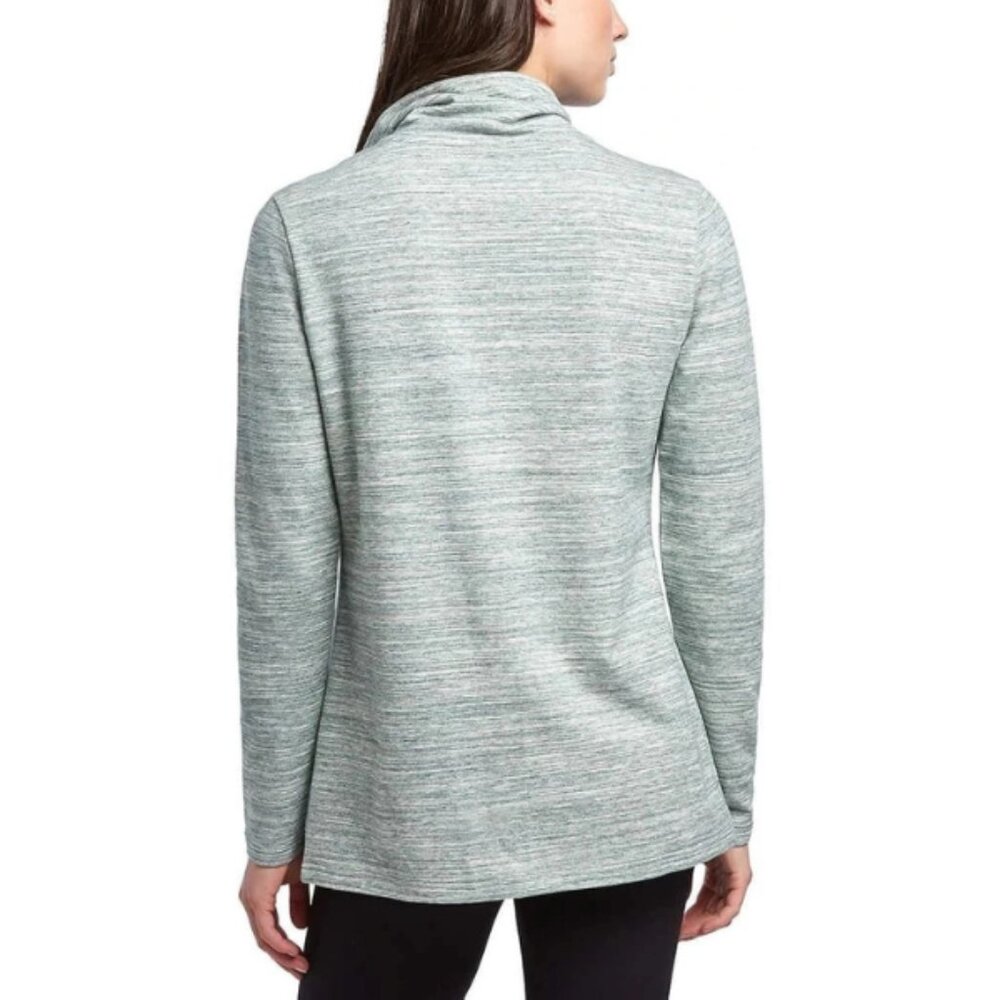 Danskin NWT Pine Green French Terry Wrap Cowl Neck Top XS - Picture 2 of 5
